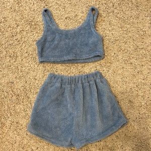 Fuzzy blue pj set